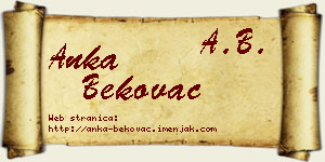 Anka Bekovac vizit kartica